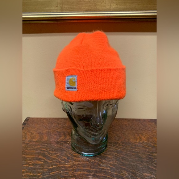 Youth Unisex One Size CARHARTT A18 WATCH CAP Beanie Hat Orange - Picture 10 of 16